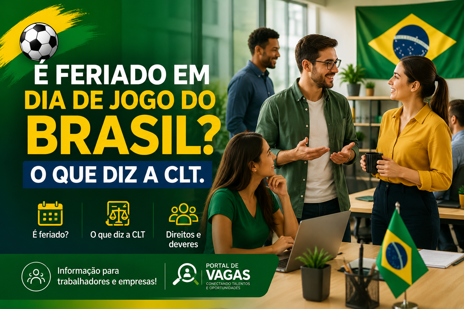É feriado em dia de jogo do Brasil? O que diz a CLT